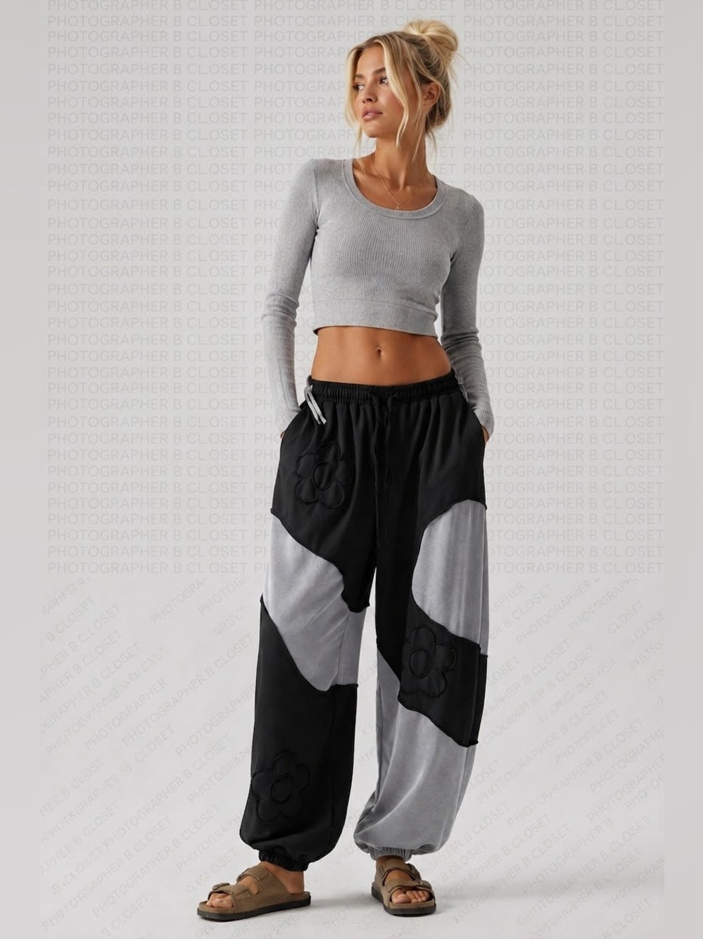 Bohemian colorblock pants jogger small nwot